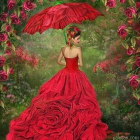 Woman In The Rose Gown Paint By Numbers.png