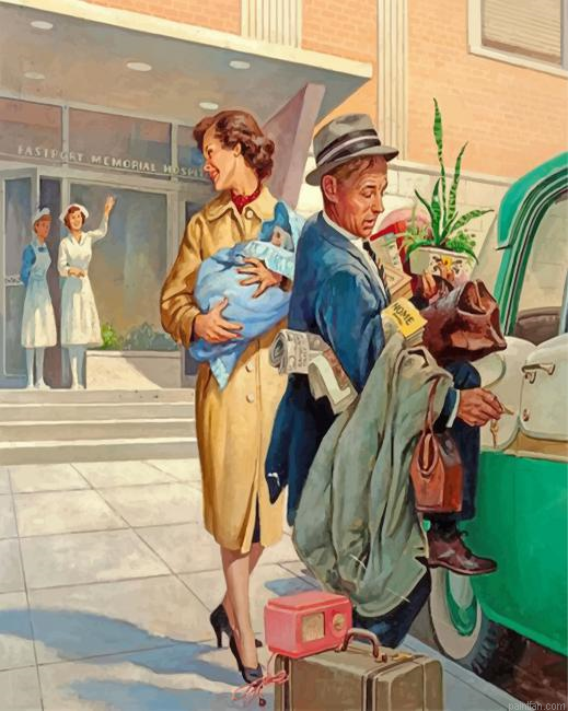 Woman Leaving The Hospital Paint By Number.png