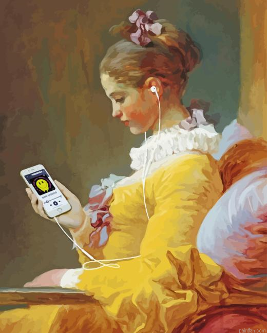 Woman Listening To Music Paint By Numbers.png