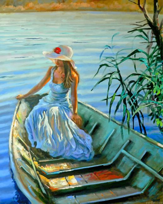 Woman On Boat Paint By Number.png