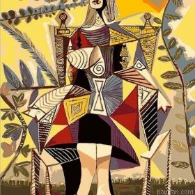 Woman Sitting In A Garden Paint By Numbers.png