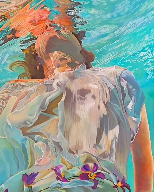 Woman Swimming In The Water New Paint By Number.png