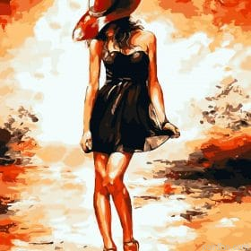 Woman Wearing Skirt Paint By Numbers.png