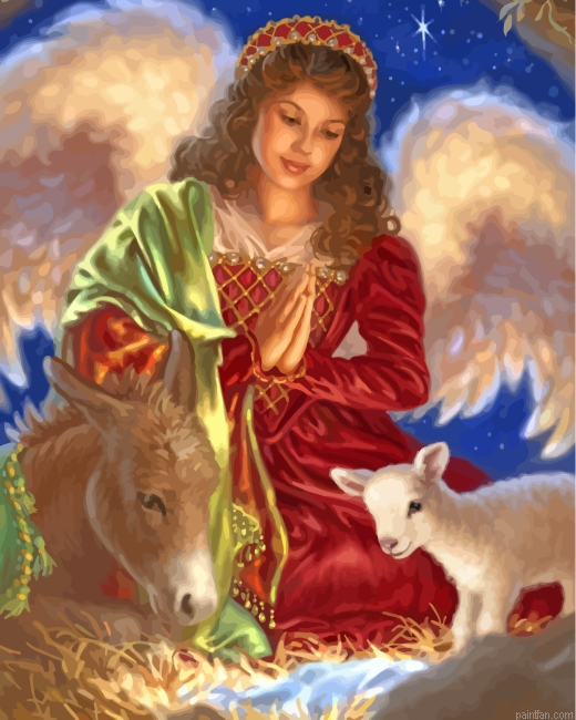 Woman With Animals Paint By Number.png