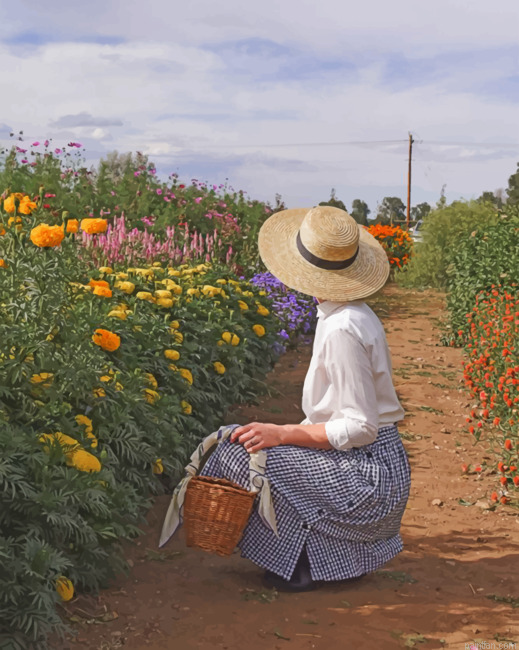 Woman With Hat In Farm Paint By Numbers.png