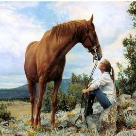 Woman With Her Horse Paint By Numbers.png