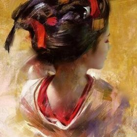 Woman With Japanese Hairstyle Paint By Numbers.png