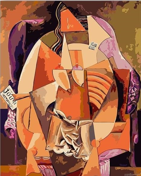 Woman With A Shirt Sitting In A Chair Paint By Numbers.png