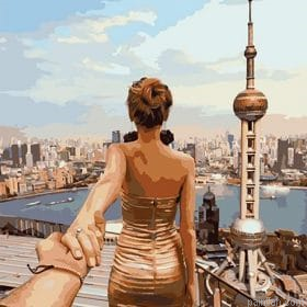 Woman In Golden Dress Paint By Numbers.png