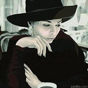 Woman With Coffee Paint By Numbers.png