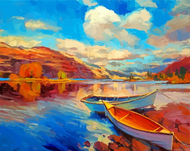 Wooden Boats By Lake Paint By Number.png