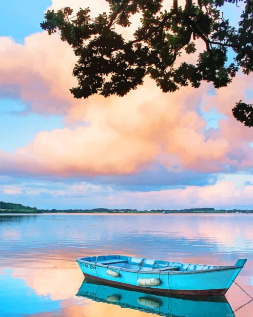 Wooden Old Boat In Lake New Paint By Numbers.png