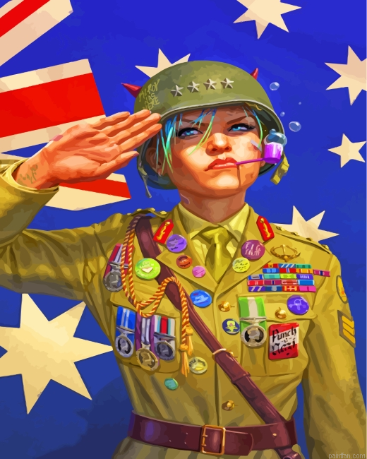 World War Tank Girl Paint By Number.png