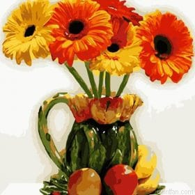 Yellow Daisy Flowers With Fruit Paint By Numbers.png