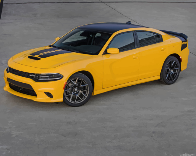 Yellow Dodge Charger Car Paint By Number.png