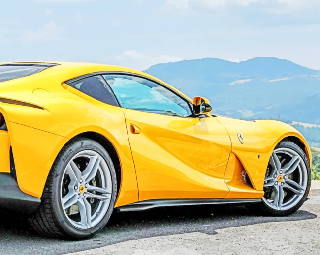 Yellow Ferrari 812 Paint By Numbers.png