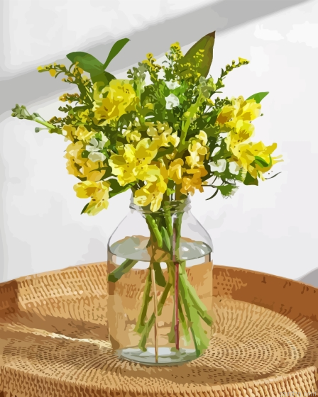 Yellow Flowers Glass Vase Paint By Numbers.png