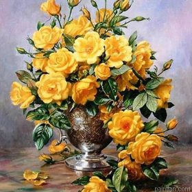 Yellow Flowers Vase Paint By Numbers.png