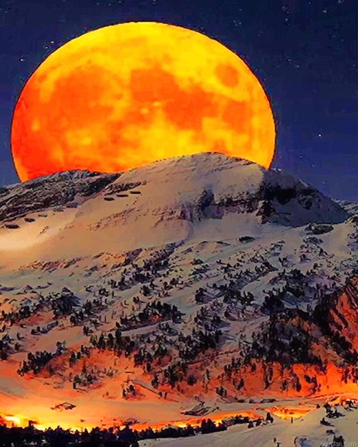 Yellow Moon Snow New Paint By Numbers.png