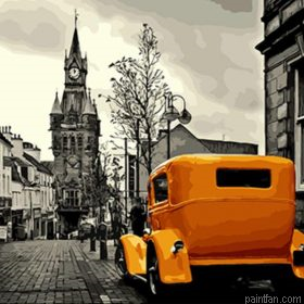 Yellow Taxi In London Paint By Numbers.png