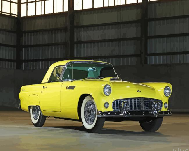 Yellow Thunderbird Convertible Paint By Numbers.png