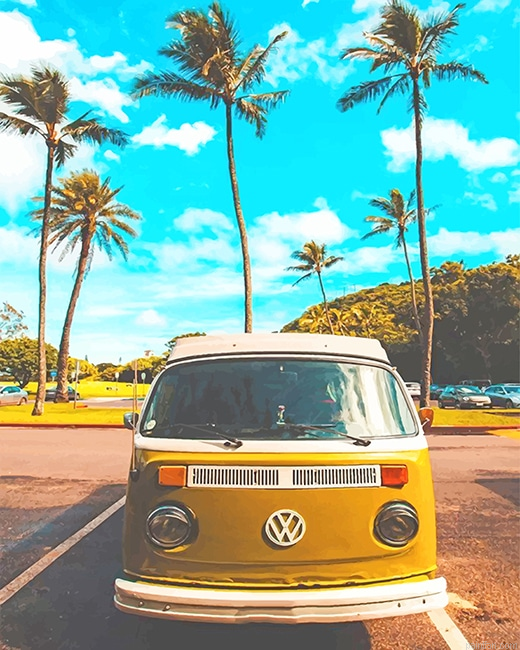 Yellow Vw Old Car New Paint By Numbers.png