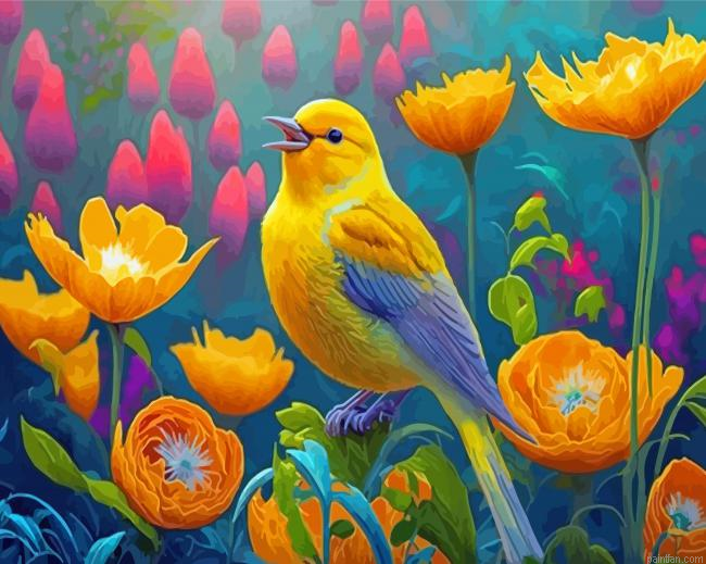 Yellow Warbler Bird Paint By Numbers.png