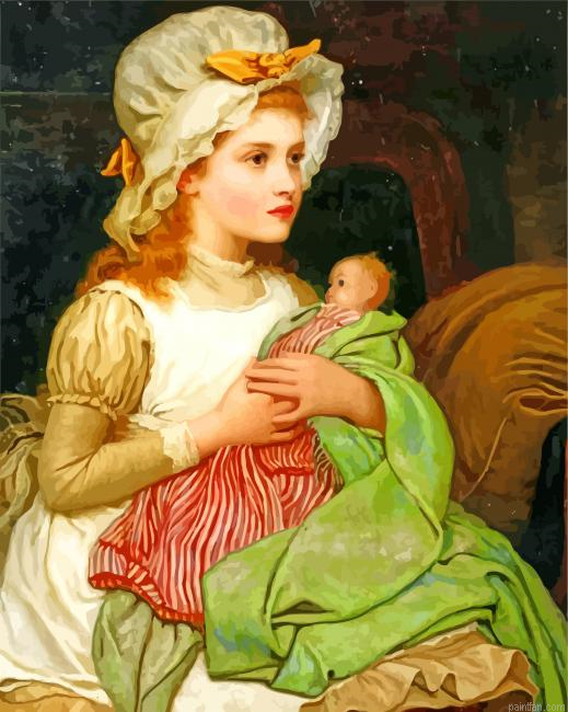 Young Child With Doll Paint By Number.png