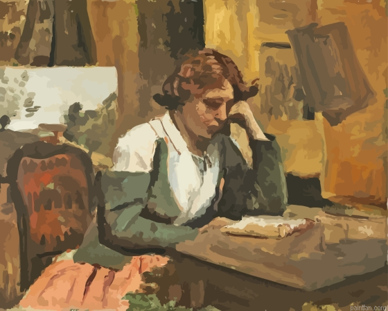 Young Girl Reading By Camille Corot Paint By Numbers.png