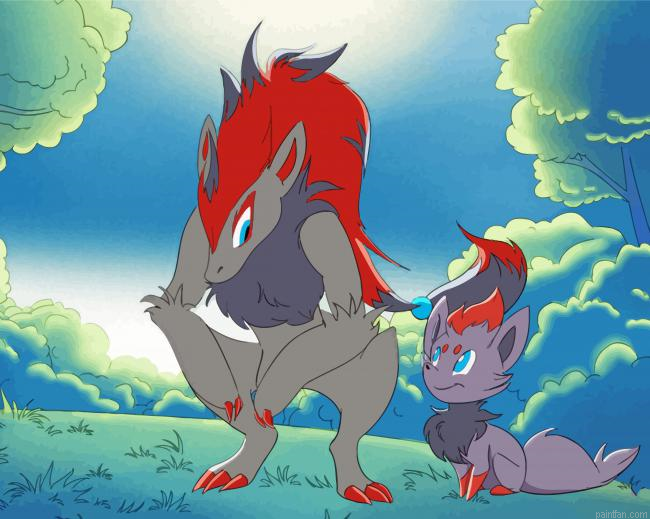 Zoroark And Zorua Paint By Numbers.png