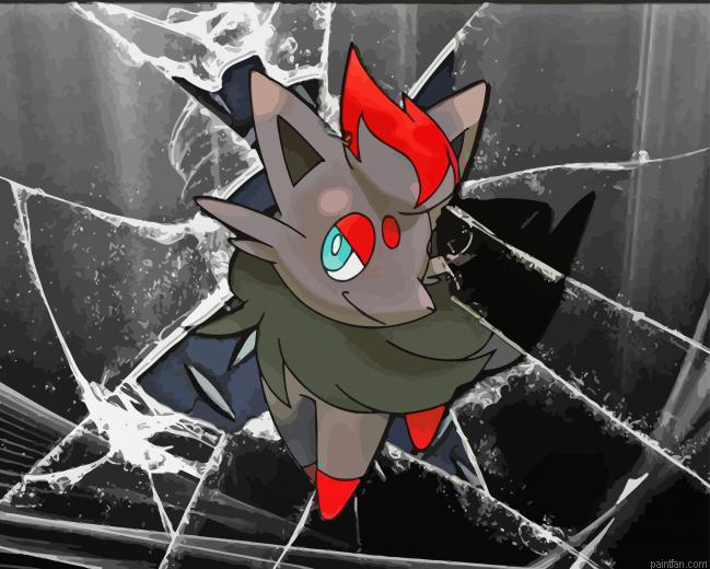 Zorua With Broken Glass Paint By Numbers.png